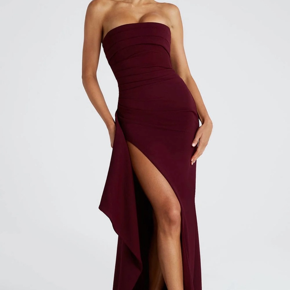 Babyboo Strapless Burgundy Dress
